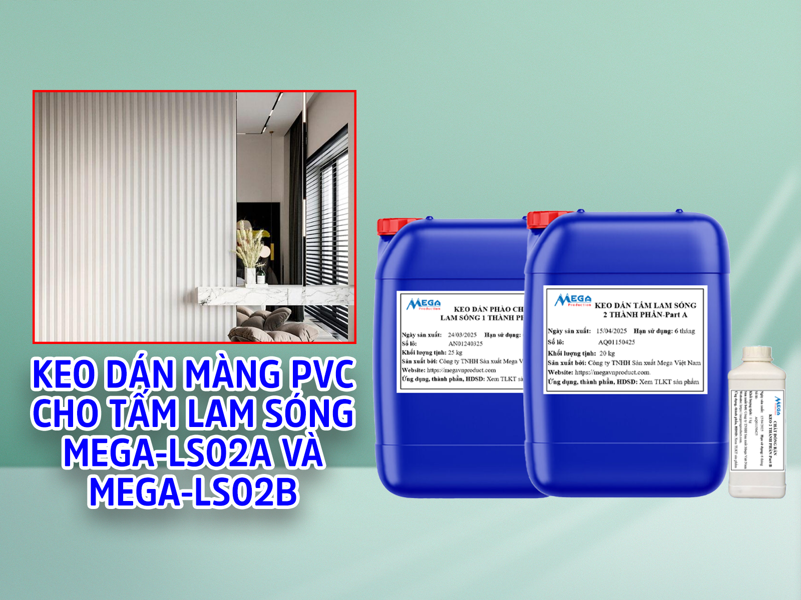 KEO DÁN TẤM LAM SÓNG MEGA-PVC-LS-02