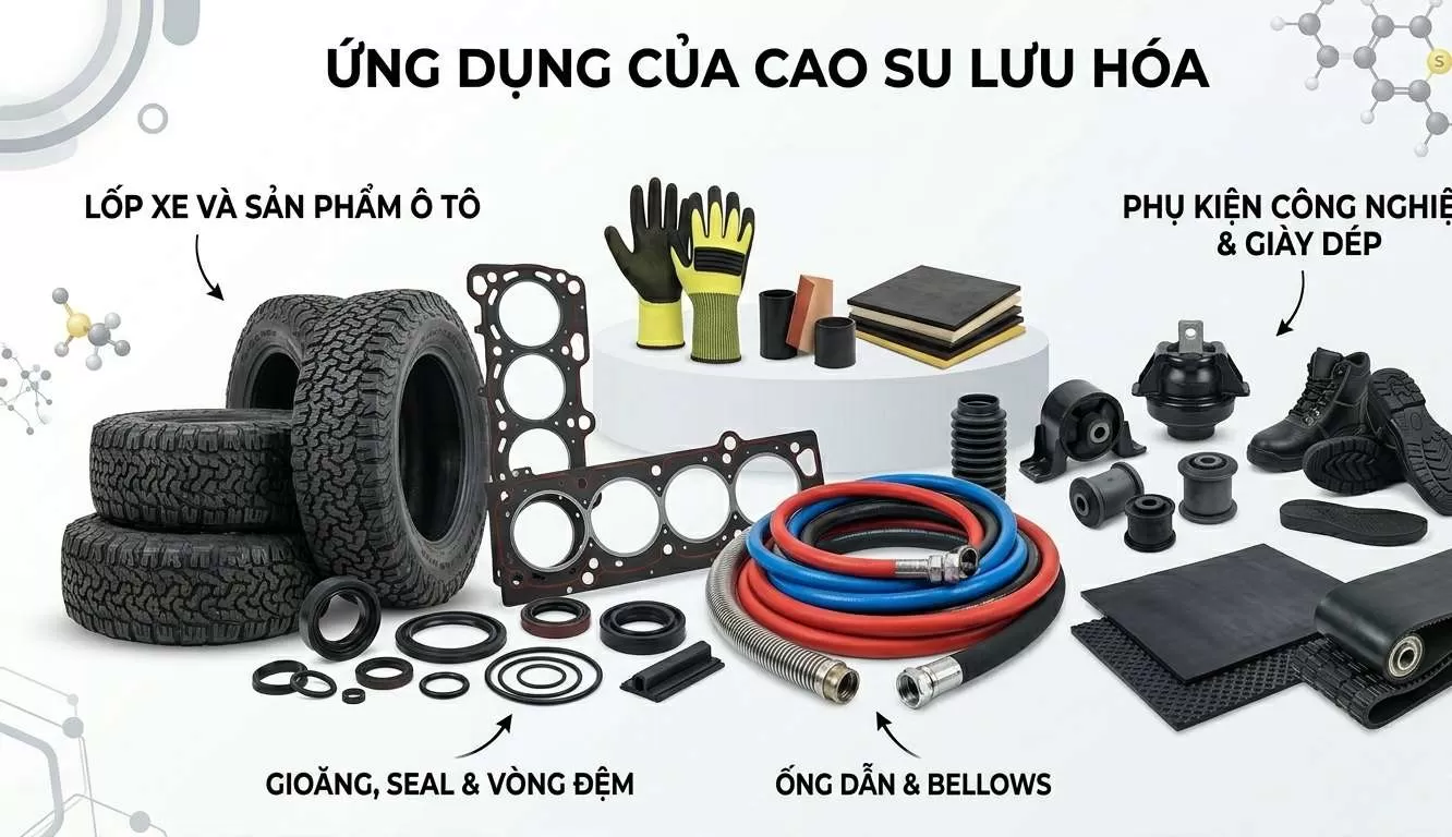 PHẢN ỨNG LƯU HÓA CAO SU LÀ GÌ? NGUYÊN LÝ, CƠ CHẾ VÀ VAI TRÒ TRONG NGÀNH CÔNG NGHIỆP CAO SU